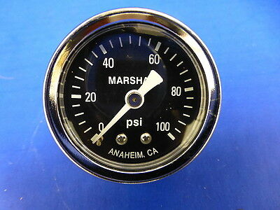 Marshall Gauge 0-100 psi Fuel Pressure Oil Pressure Gauge Black 1.5