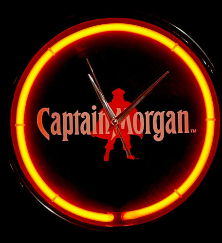 Captain Morgan Neon Clock - Official Crew Gear - 11.5” Round Clock W/neon Light