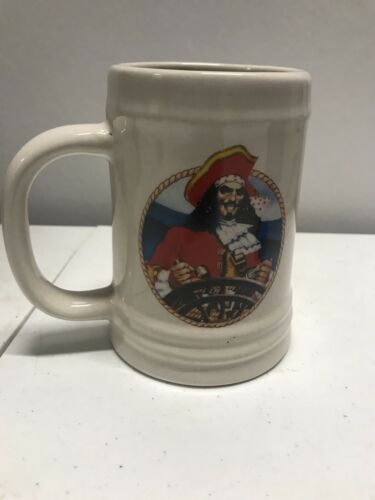VTG Captain Morgan Rum Beer Stein Collectible Mug Pirate Ship Wheel