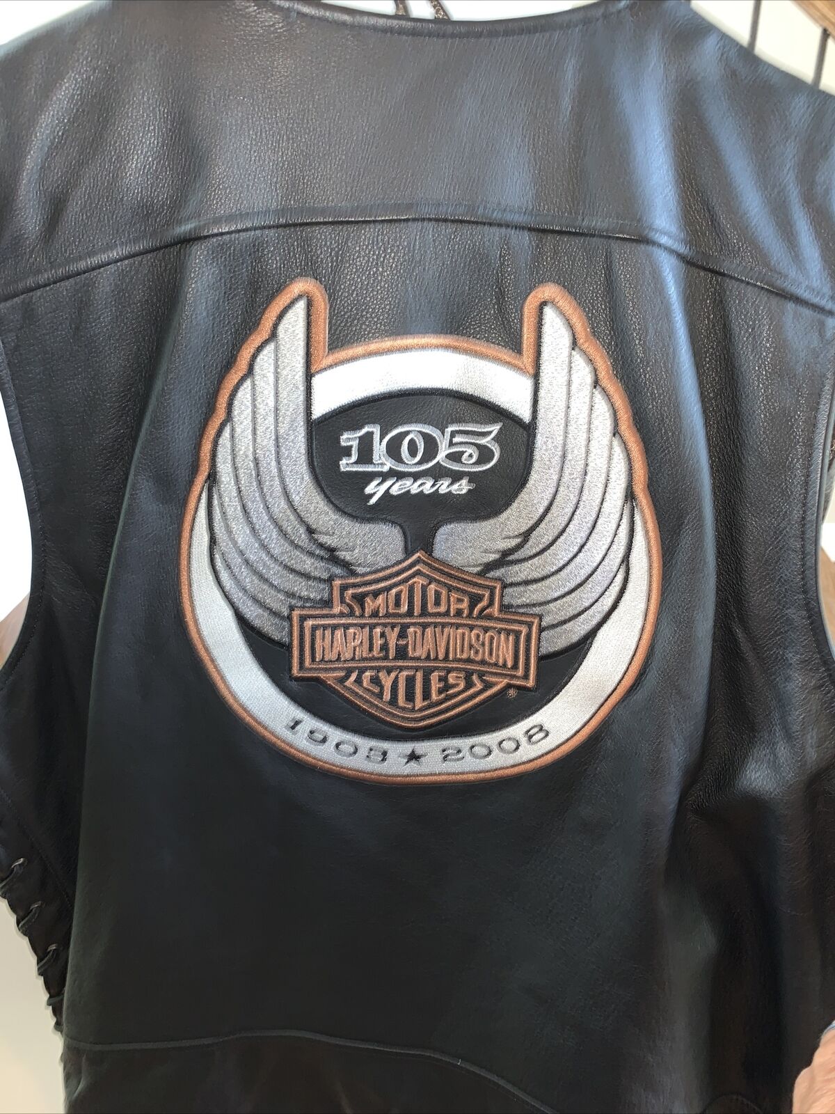 HARLEY DAVIDSON Men’s Xl Leather 105TH ANNIVERSARY Vest
