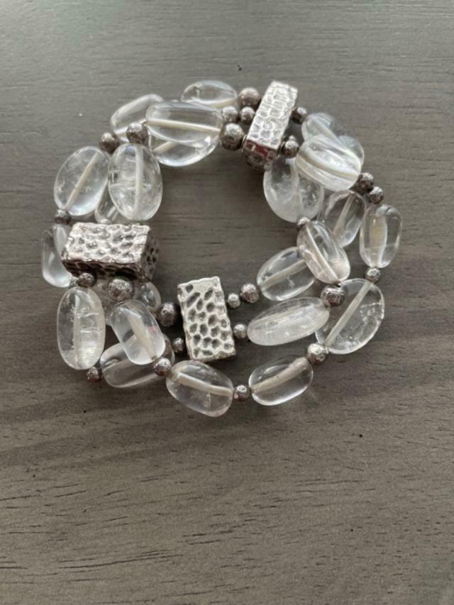 Silpada Sterling Silver & Crystall Stretch Bracelet * B1600 / $149