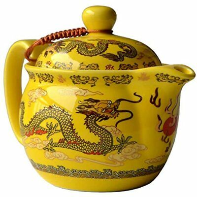 Yxhupot Teapot China Yellow Porcelain 12oz Dragon Stainless Steel Filtration