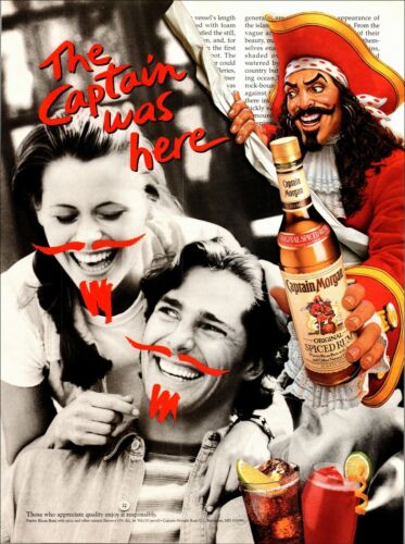 Captain Morgan Spiced Rum Label 1996 Distillery Print AD The Captain Was Here