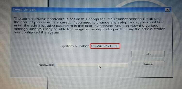 Unlock Bios password Dell Latitude Service