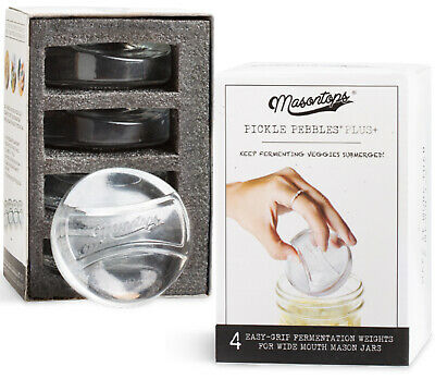 Masontops Pickle Pebble Glass Infinity Weights For Fermenting - Wide Mouth