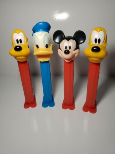 Pez Dispenser ❤️ Lot Of 4 Mickey Mouse Donald Duck Pluto Preowned