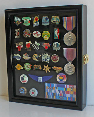 Display Case Wall Cabinet  Shadow Box For Lapel Pins-medals-brooches-beach Tags
