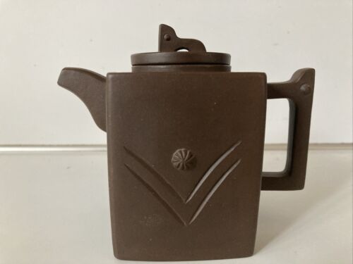 Chinese Yixing Zisha Signed Square Clay Teapot