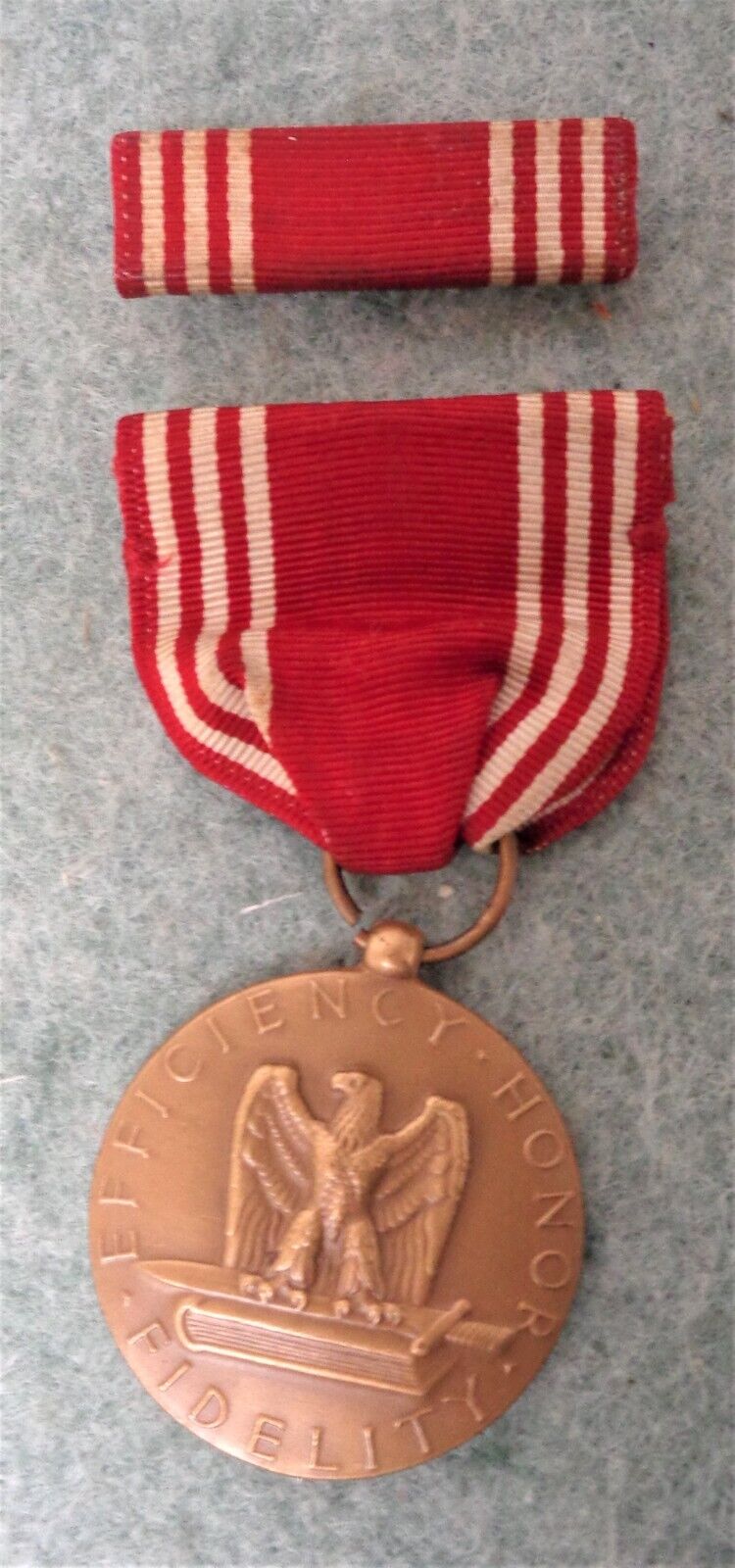 Wwii Us Army "good  Conduct" Medal Named To "leo A Dickman" With Campaign Ribbon
