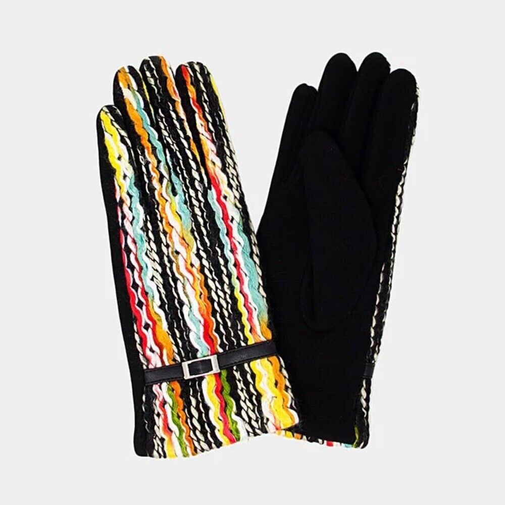 Nwt Multi Color Yarn Smart Touch Gloves - Multi / Yellow