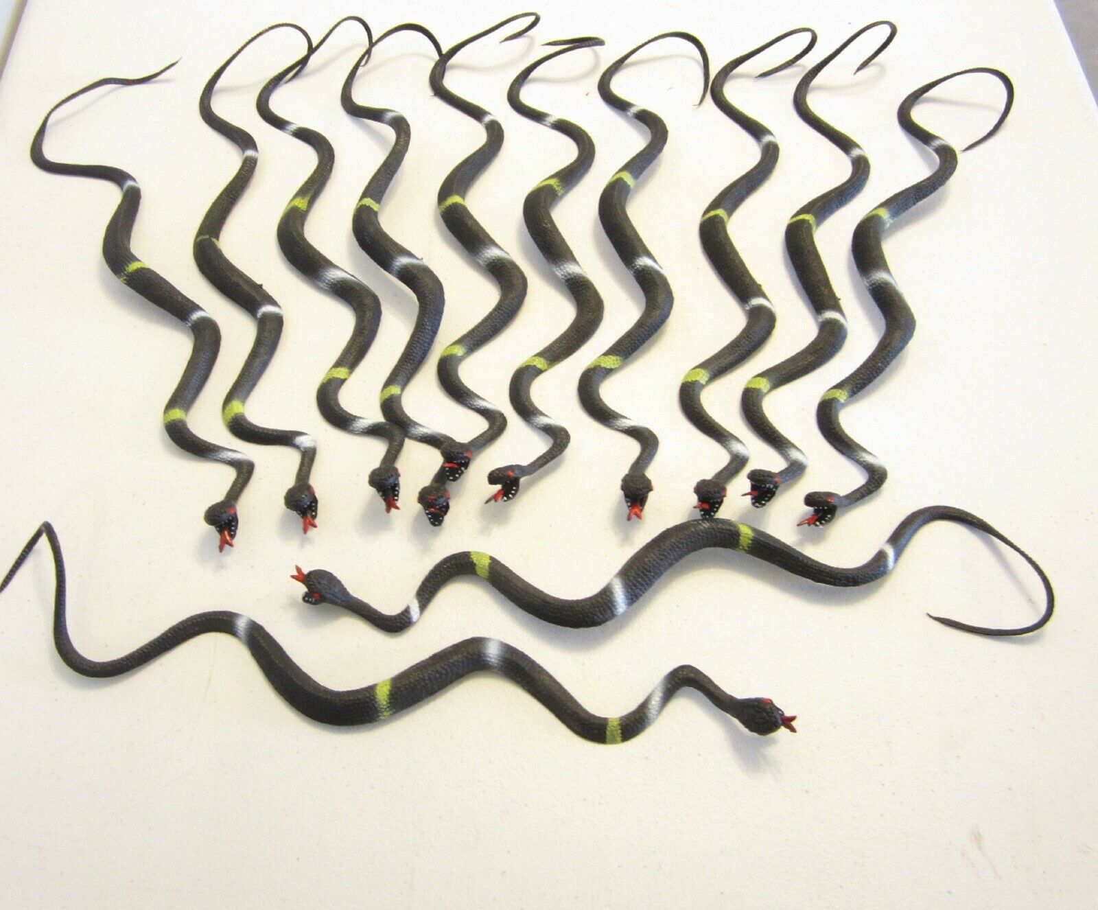 12 New Black Rubber Snakes 24" Toy Reptile Fake Pretend Snake Gag Gift