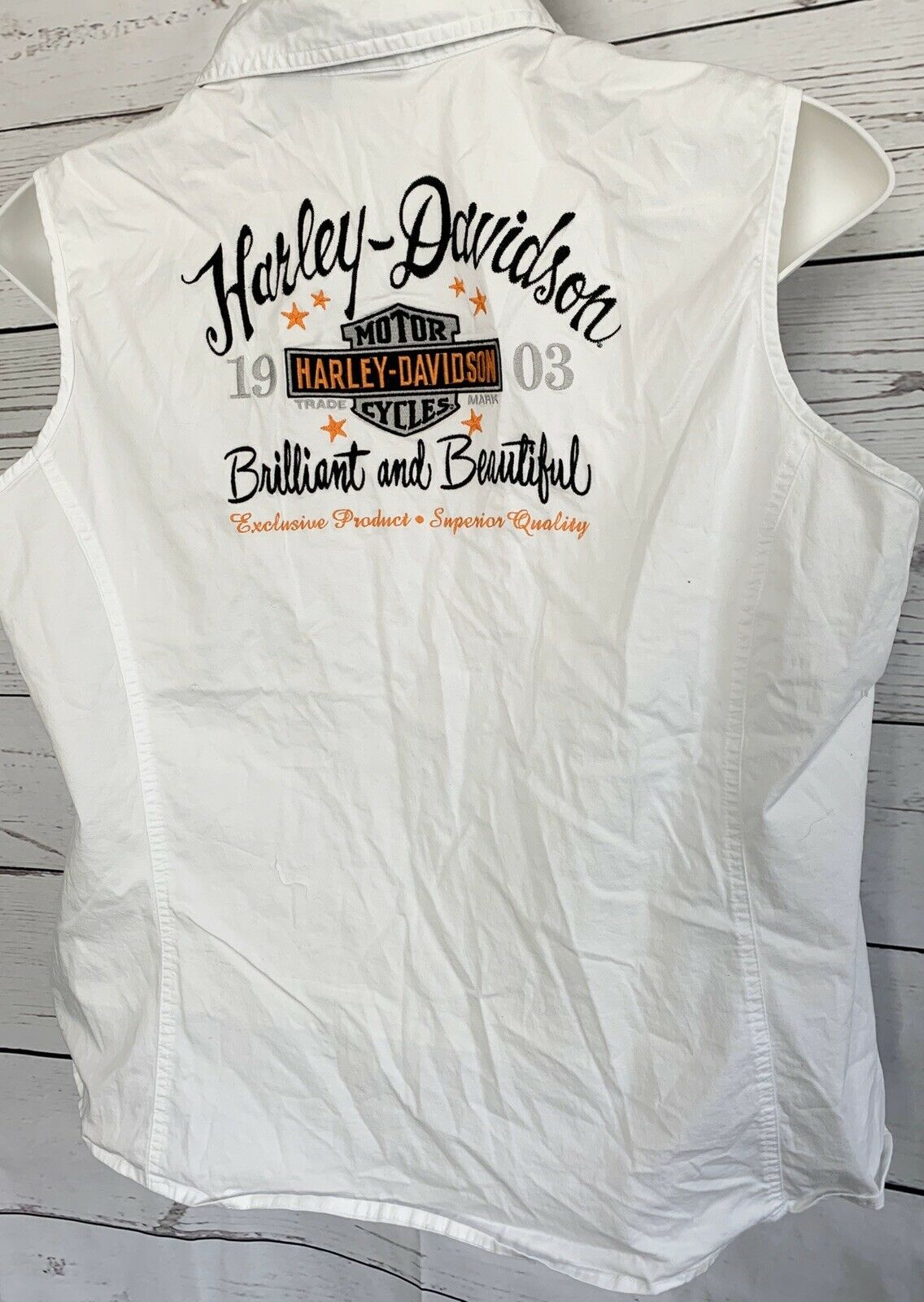 Harley Davidson’s Brilliant And Beautiful Women’s Vest White Front Full Zipper