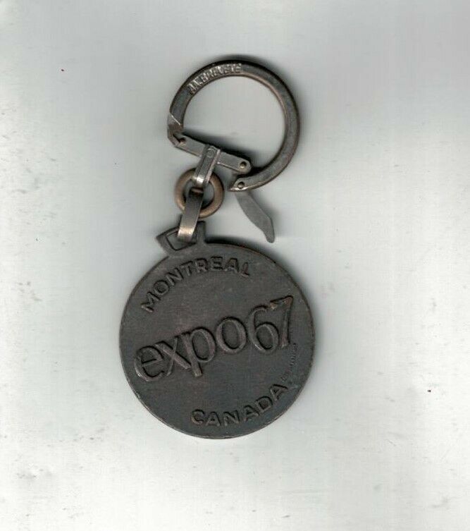 1967 Vintage Montreal Metal Key Ring With Medal