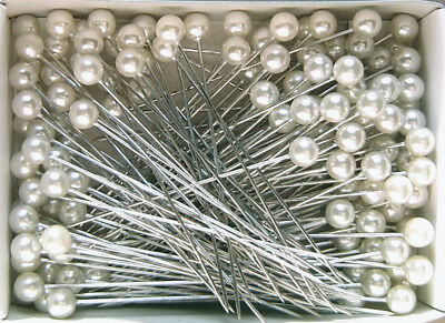2.5" White Round Pearl Head Pins Corsage Or Crafts