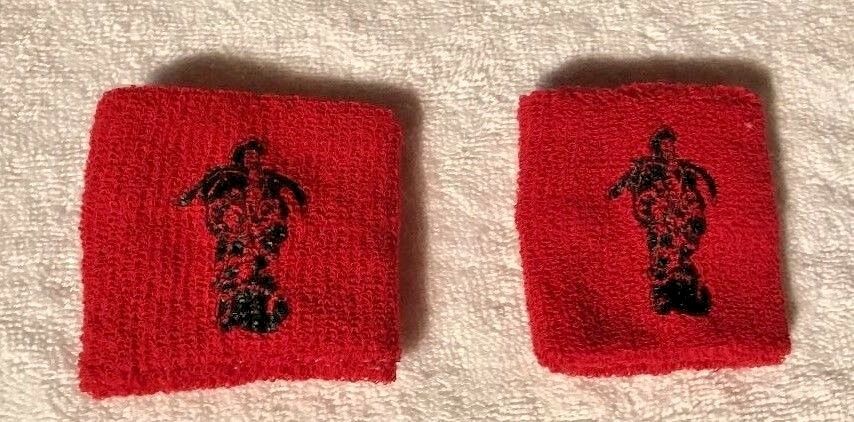 New** Pair(2) Captain Morgan Rum Bartender Wrist Bands, Red With The Captain !