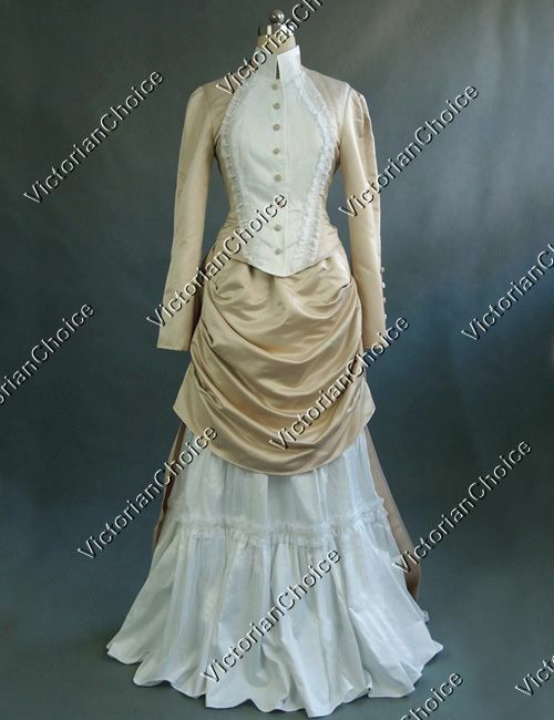 Victorian Edwardian Bustle Vintage Period Wedding Dress Bridal Gown Riding 139
