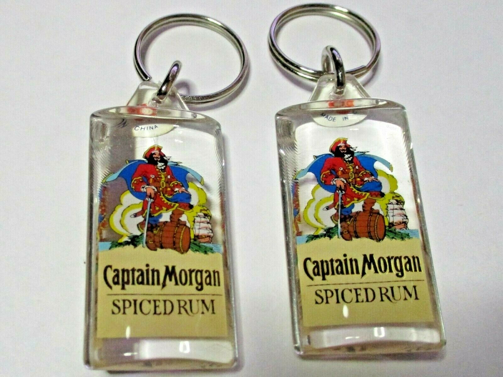 2 Brand New Captain Morgan Original Spiced Rum Advertising Keychains ~ L@@k ~