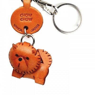 Chow Chow Handmade 3D Leather Dog Key chain ring *VANCA* Made in Japan #56718