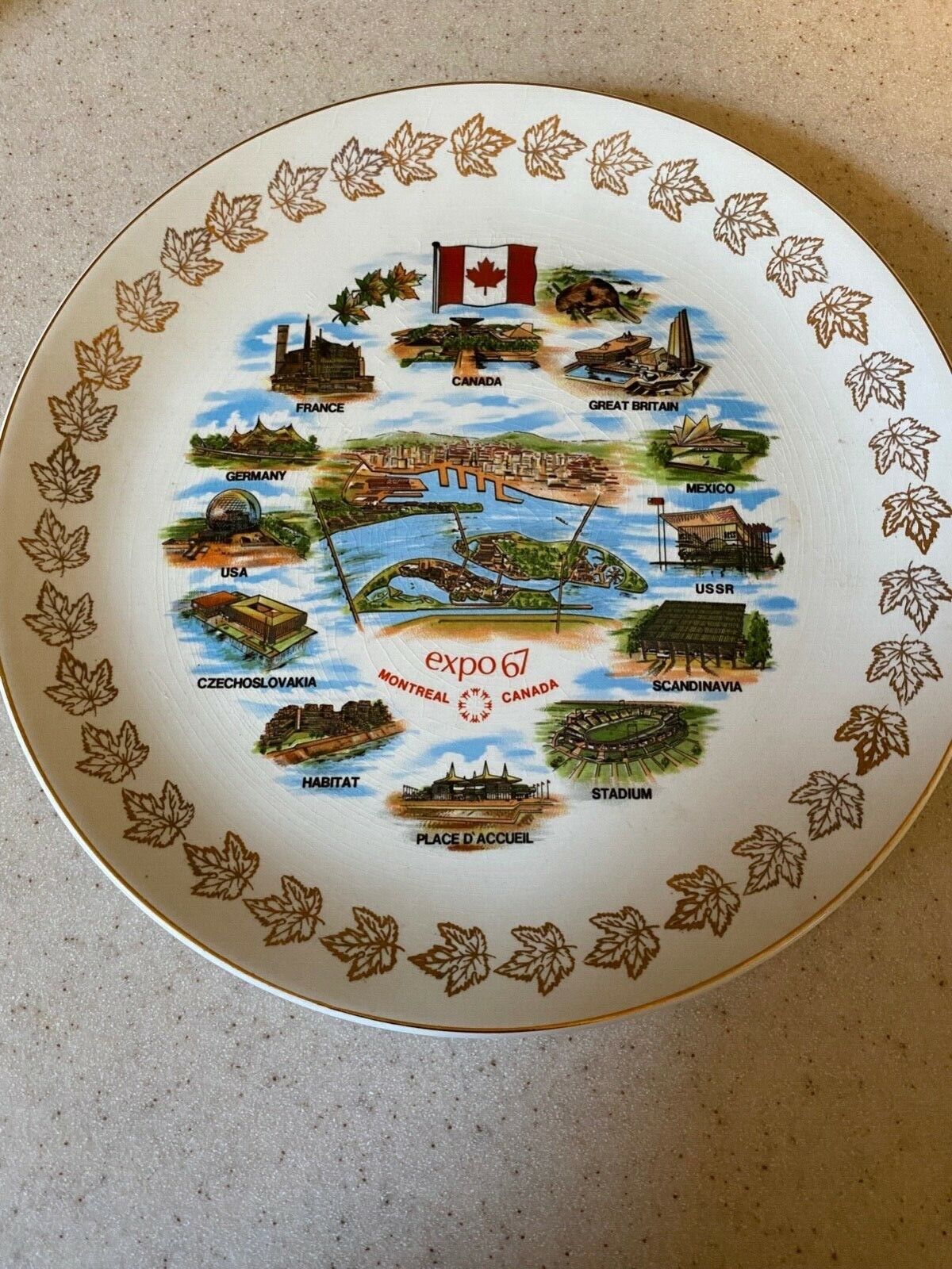 Vintage Expo 67 Montreal Canada British Anchor England Hostess Ware Plate 6.75 I