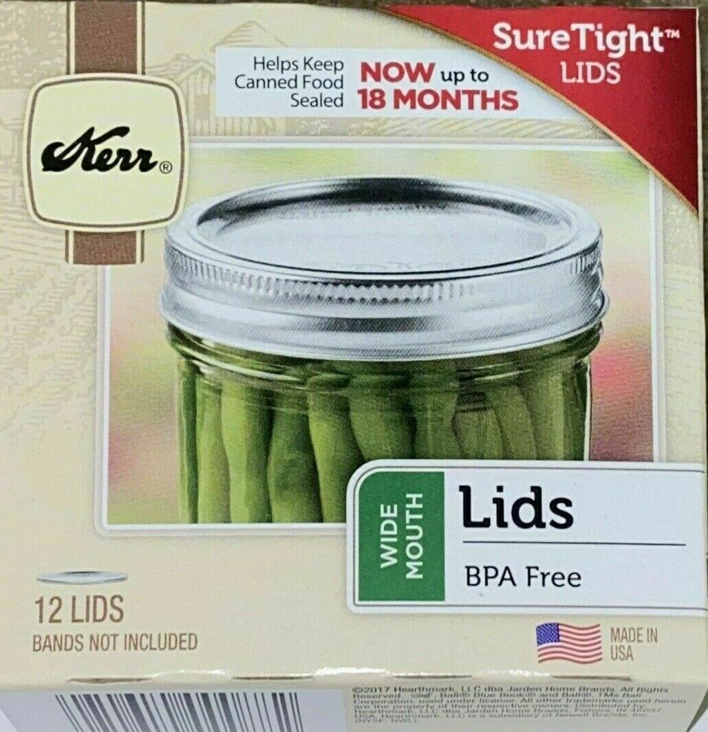 Canning Lids Wide Mouth Kerr® Sure Tight™ Dozen Count Factory Pack! Made In Usa!