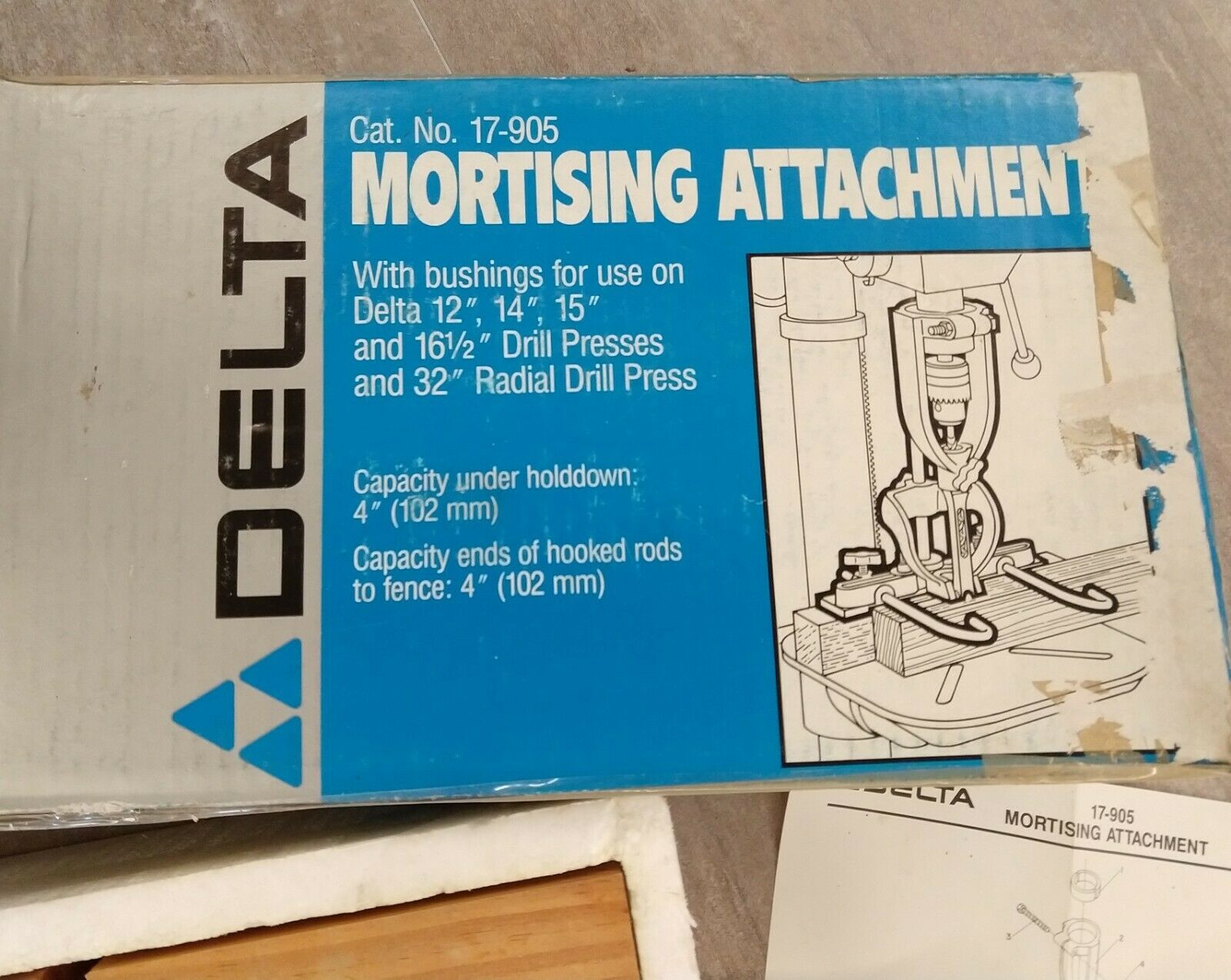 Delta 17-905 Drill Press Mortising Attachment In Box