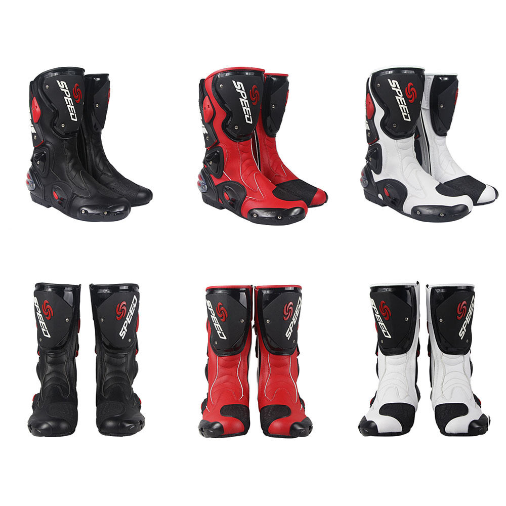 Motorcycle Boots Street Bike Racing Black Red White Size Us 7 8 9 9.5 10.5 11