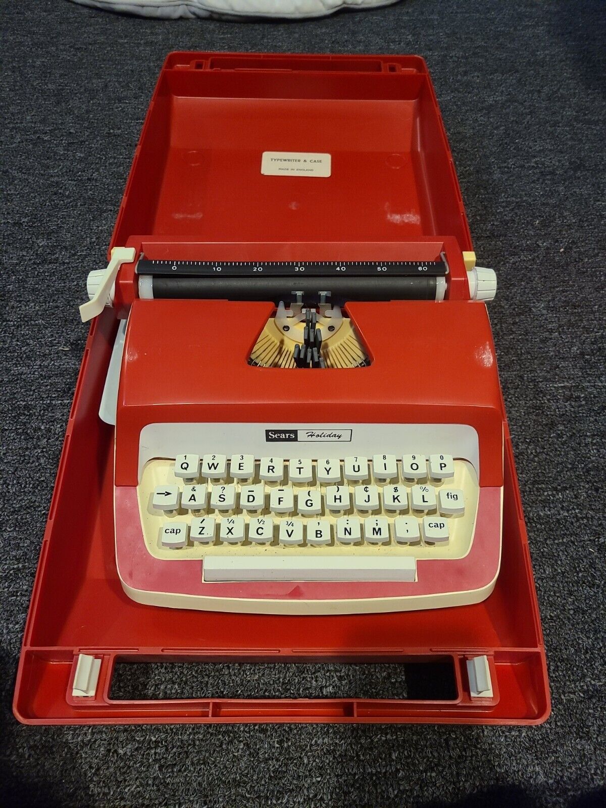 1973 Sears Holiday Toy Typewriter With Case & Manual Vintage