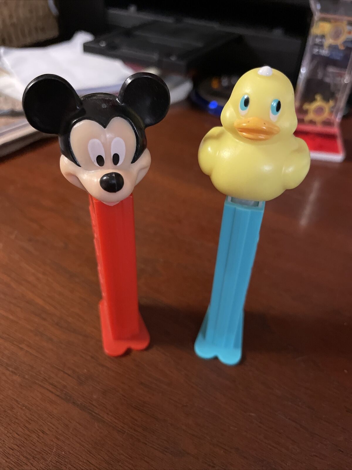 mickey mouse and rubber ducky pez dispensers