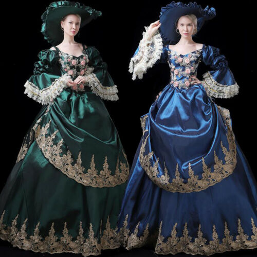 Women Medieval Dress Renaissance Victorian Costume Ball Gown Masquerade Theater