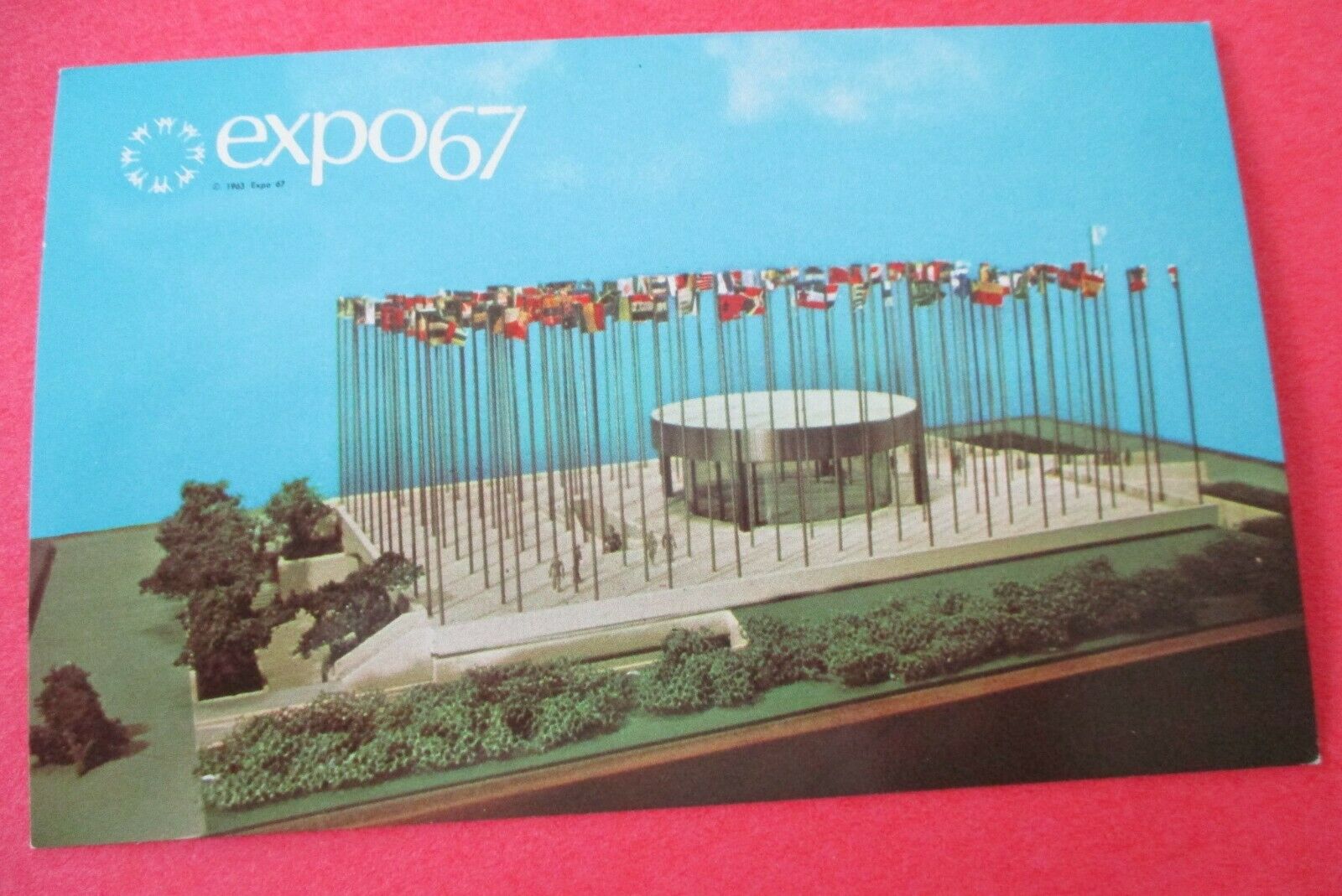 United Nations Pavilion World Flags  Expo 67 Montreal Canada - Unused Postcard 2