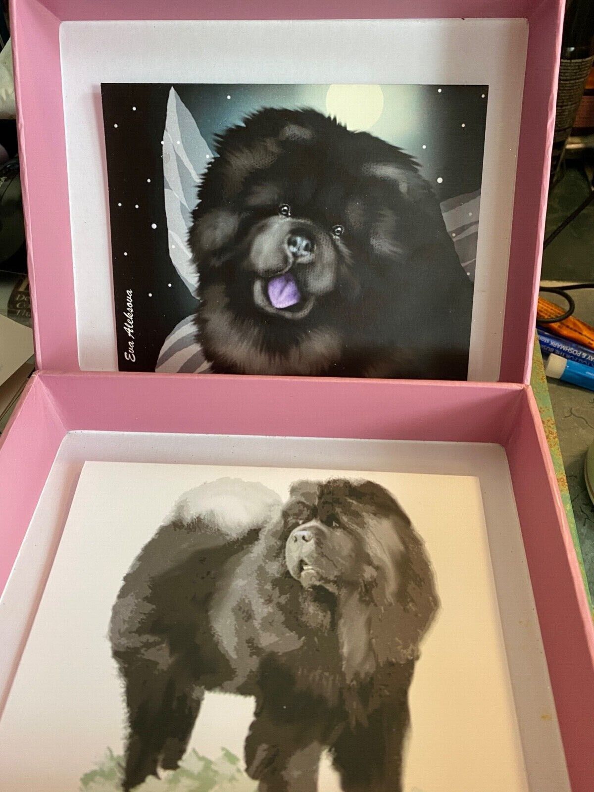 Blank Note Cards Lot Of 2 ,black Chow Chow & Chow  by Eva Aleksova 35 Cards