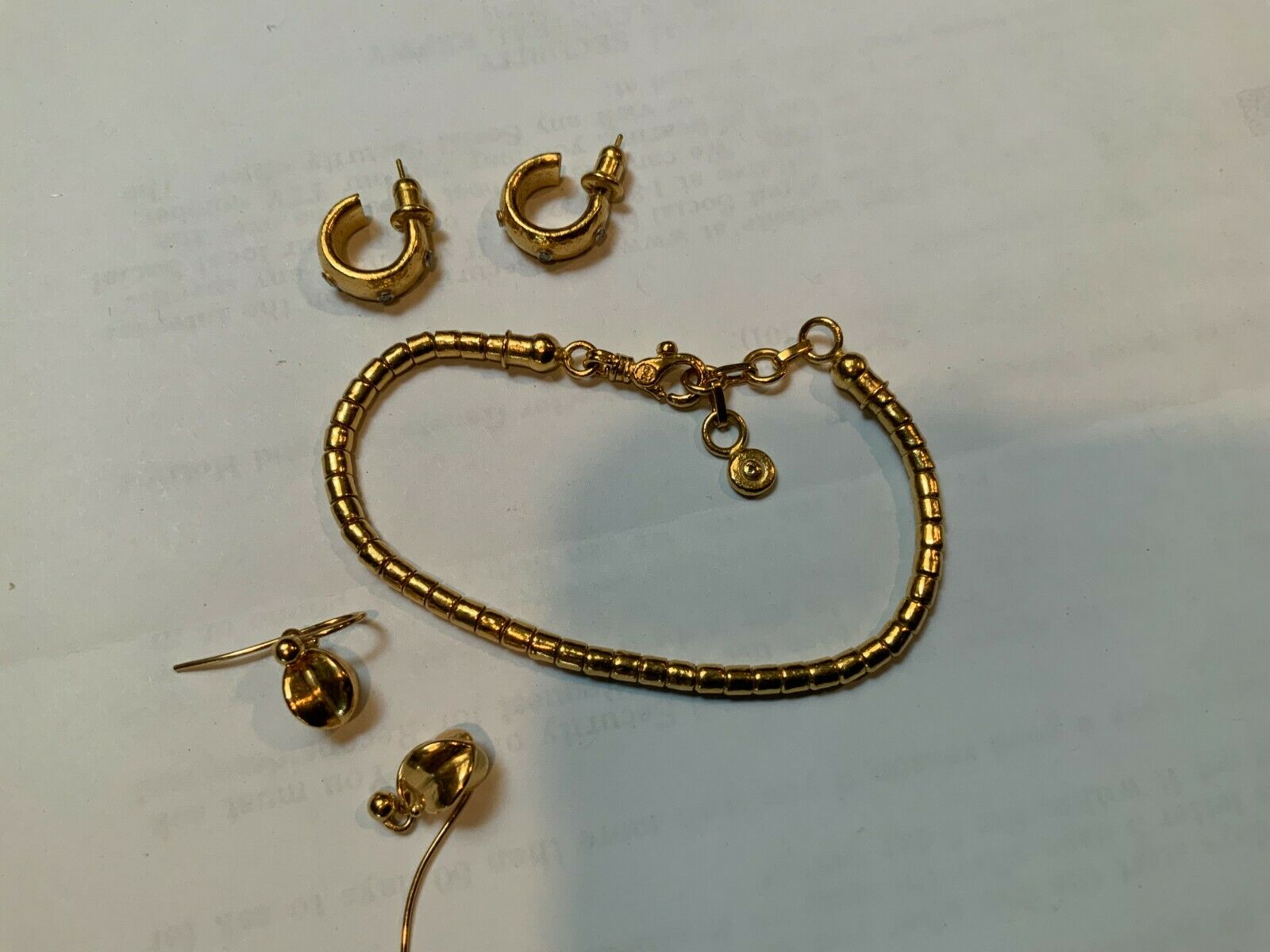 Gurhan 24k Solid Gold Bracelet And 2 Pairs Earrings.1 Pair Diams,1 Pair Without.
