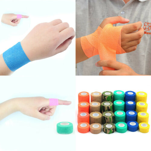 Pro Self Adhesive Bandage Gauze Rolls Elastic Adherent Tape Wrap Assorted Colors