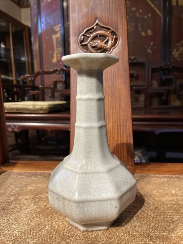 Chinese Antique Qing Ge Type Glazed Vase Asian China