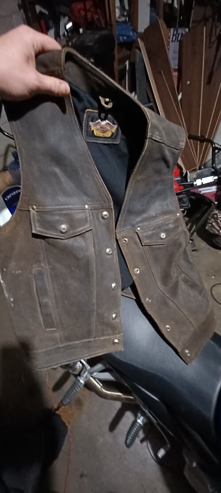Old Harley Davidson Leather Vest